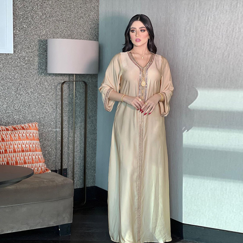 Moslimkleding voor dames Damesmode abaya Abaya Hot diamanten jurk Grote maat abaya_voghion.com