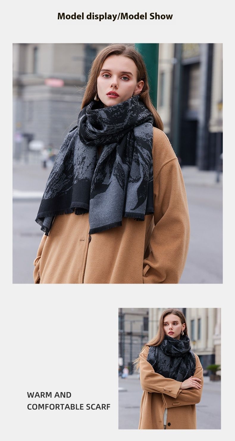 Scarf Female Winter Hot Item 2024 New Cashmere Student Warm Scarf Fashionable Versatile Shawl Outer Outfit_voghion.com