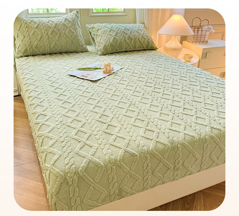 Premium Flanel Fitted Sheet Ultra Yumuşak Sıcak Sherpa Polar Yatak Örtüsü Derin Cep Hipoalerjenik Peluş Termal Battaniye Gibi Kış İçin Koruma_voghion.com
