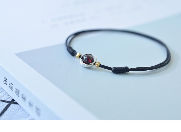 Beaded Jewelry Accessories For Women String Red Garnet Korean Style Simple Personality Anklet_voghion.com