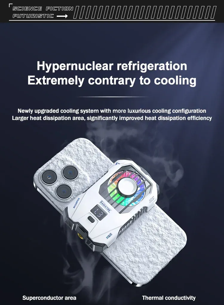 Magnetic Mobile Phone Cooling Fan Two Speed Adjustable Semiconductor Ice Sealed Radiator For IPhone Samsung Xiaomi_voghion.com
