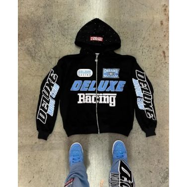 Bacing Printed Zipper Cardigan National Trend Treasure Boy Kapuzenpullover New Style_voghion.com