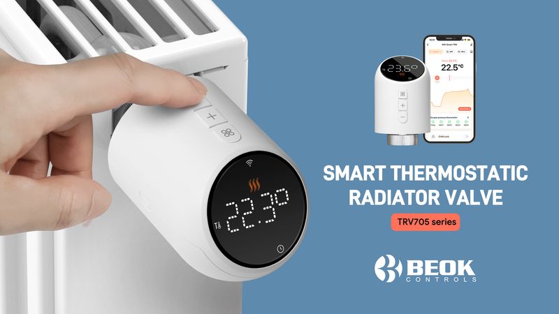 Termostato inteligente Beok Tuya Zigbee para radiador, termostato programable para calefacción con Alexa y Google Home._voghion.com