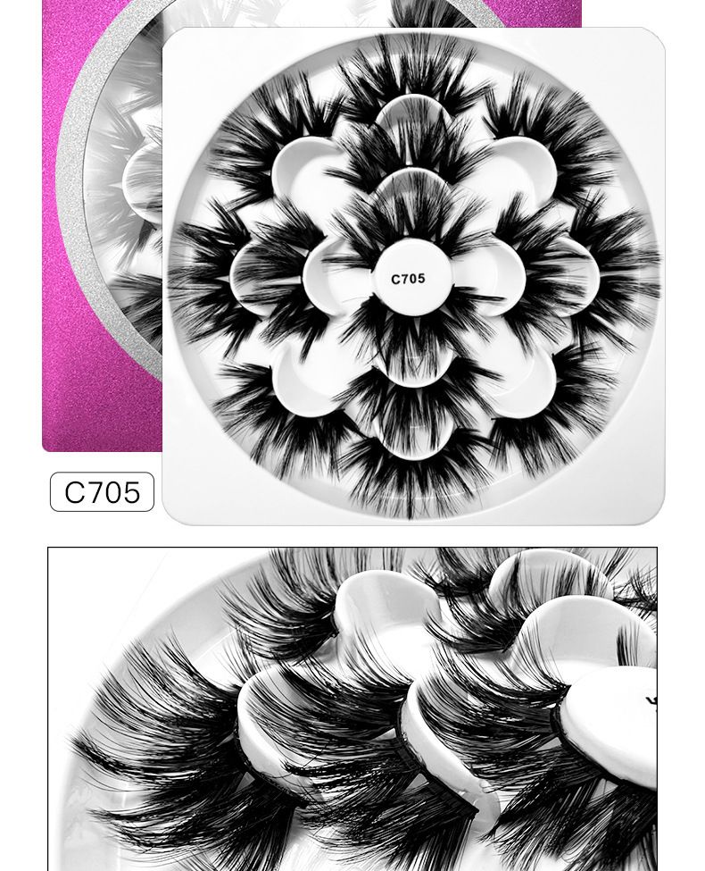 False Eyelashes Natural 3D Three Dimensional Multi Layer Thick Curled False Eyelashes 7 Pairs Of Simulation Long Eyelashes_voghion.com