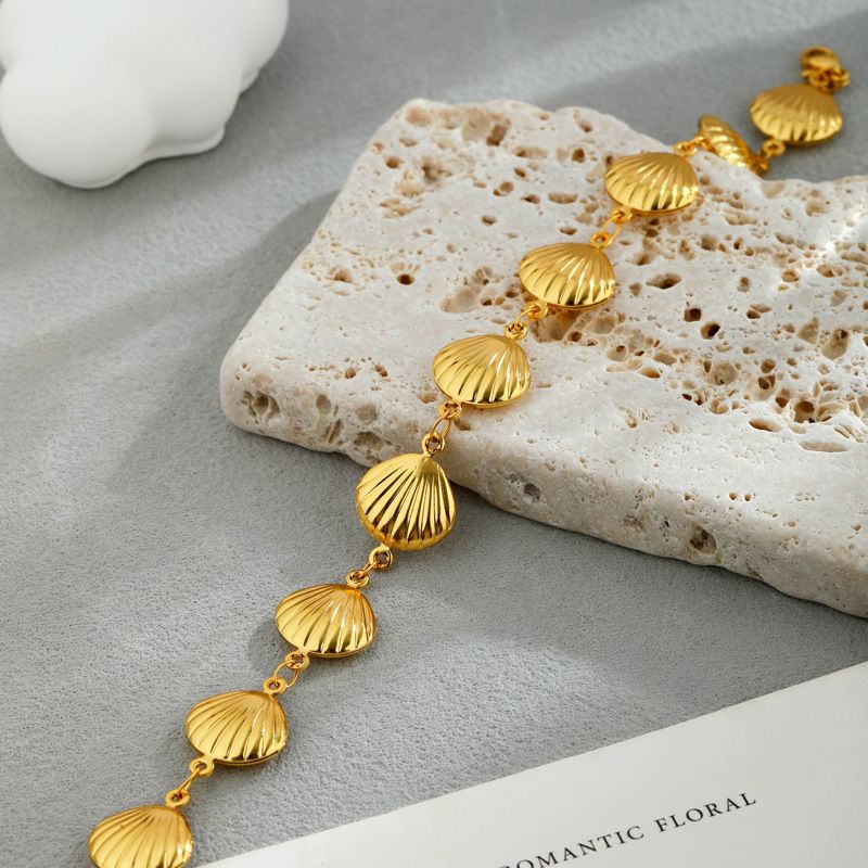 Marine Bracelet - Titanium Steel Shell & 18K Gold Plated Adjustable Bracelet (Saltwater Proof, No Fade)_voghion.com
