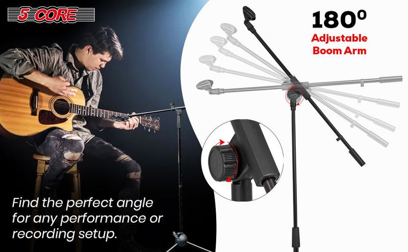 5 Core Tripod Mic Stand Floor 2Pcs Adjustable 18 To 72 Inches Sturdy Boom Arm Holder Microphone Stands Pedestal Para Microfono For Singing_voghion.com