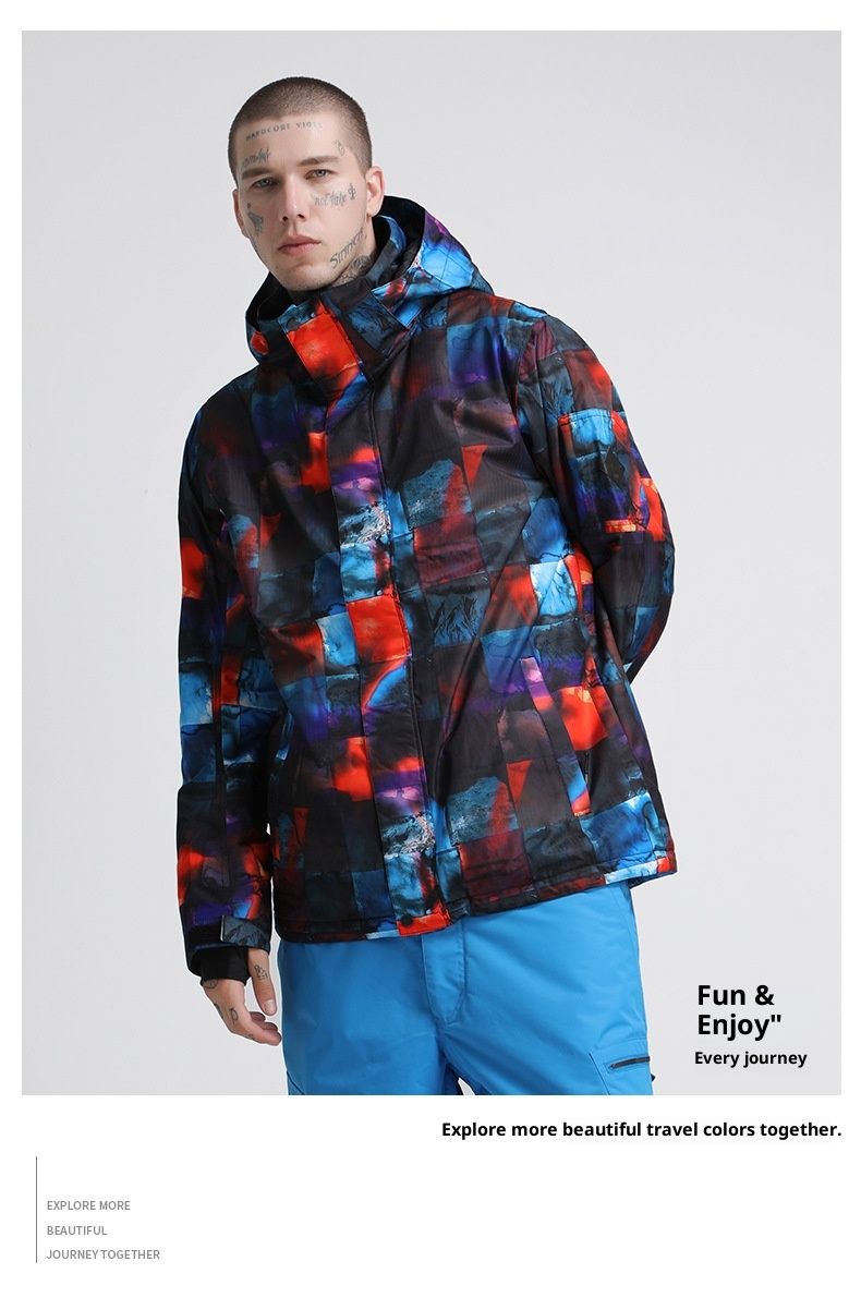 001 001 Gsousnow Anzug für Herren, warm, winddicht, wasserdicht, Outdoor-Schneeausrüstung, Skijacke für Single- und Doubleboards_voghion.com