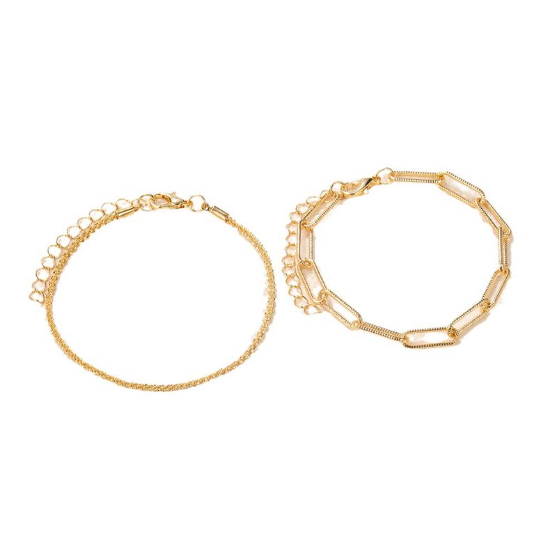 Cross-border new sparkling bracelet female ins niche design light luxury high-grade simple bracelet two-piece set_voghion.com