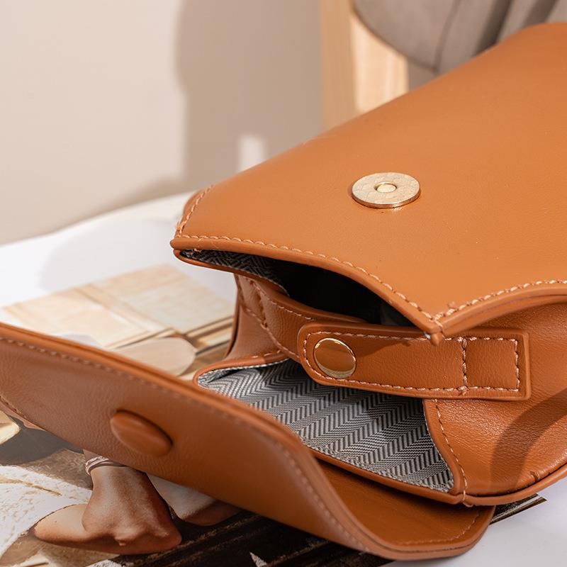 Borsa a tracolla di alta qualità in PU per telefono, versione coreana, da donna, modello secchiello, 2025_voghion.com