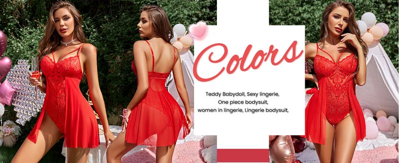 Nuisette en dentelle à imprimé floral pour femme_voghion.com