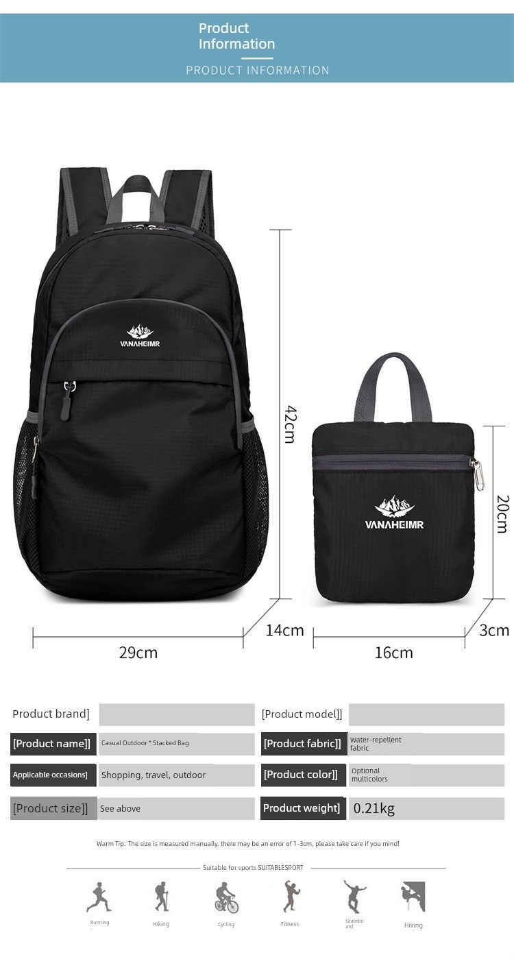 Cestovní a outdoorový skládací ultralehký přenosný turistický batoh_voghion.com