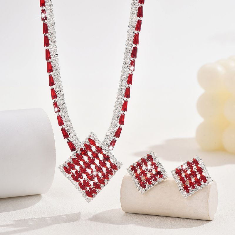 Women’s Jewelry Set Fashion Jewelry Set Hot New Necklace High End Earrings Set Zircon Inlaid Multi Color_voghion.com