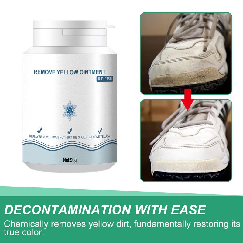 Jue-Fish Schuhe Fleckenentfernung Gelbes Gel, Entfernt Oxidation Um Flecken Zu Reinigen Gelber Rand Waschfreies Gel Kleine Weiße Schuhe_voghion.com