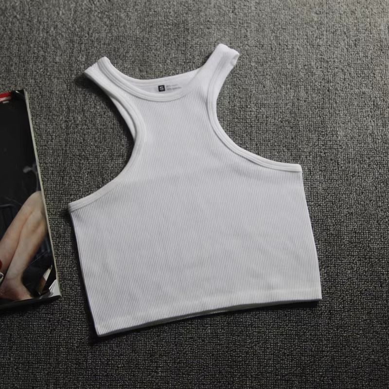 Off-the-shoulder high-neck workout vest Women's breathable quick-drying running knit sleeveless blazer_voghion.com