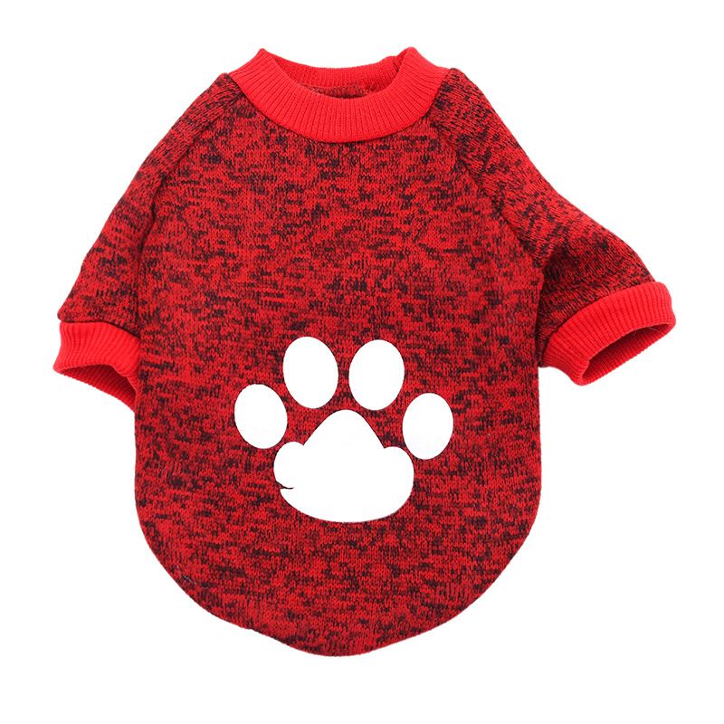 Cross-border pet sweater autumn and winter fleece printed sweater cat clothing dog clothes pet sweater wholesale_voghion.com