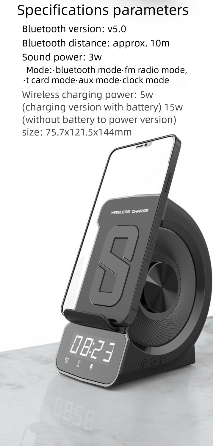 Universal Computer Desktop Home Phone Stand Wireless Charging Bluetooth Speaker_voghion.com