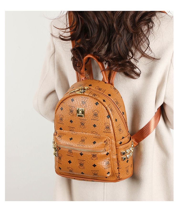 Women's Bags New Style Bear Backpack Fashion Printing Ladies Backpack Large Capacity Student Bag School Bag Female_voghion.com