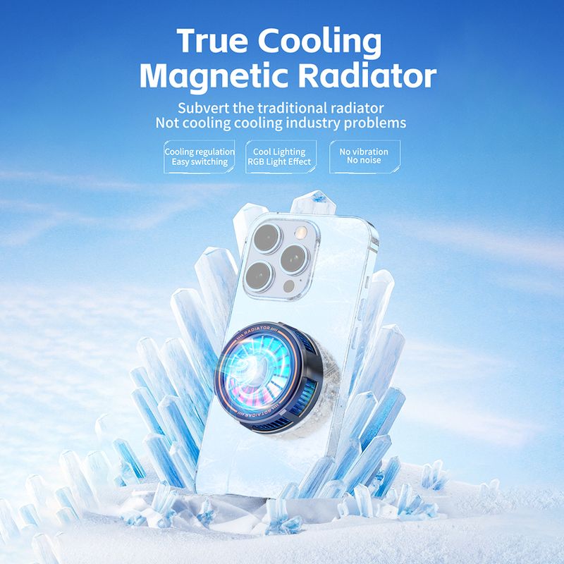 8 Mobile Phone Cooler Round Shaped Semiconductor Cooling Fan Radiator For IOS Android Magnetic Heat Sink_voghion.com