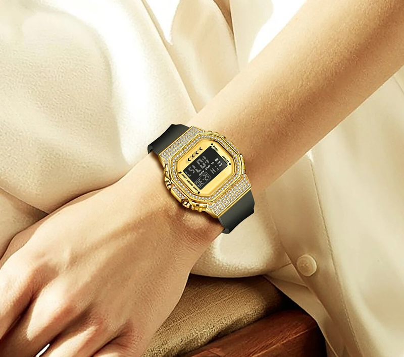 Orologi da donna ultrasottili Orologio al quarzo di lusso Orologio elettronico da donna alla moda Orologio da polso con braccialetto da settimana con calendario impermeabile_voghion.com