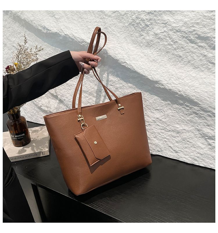 Women's Bags Combination Three Piece Large Capacity Underarm Bag New Fashion Casual Texture Commuting Women's Shoulder Tote Bag_voghion.com