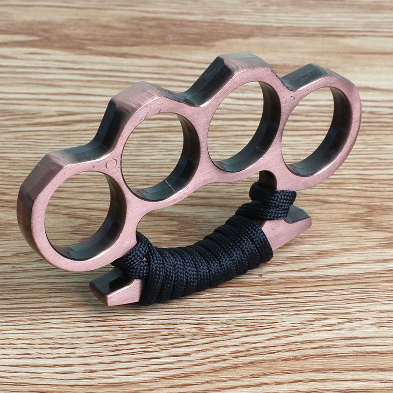 Thickened Four-Finger Buckle Self-Defense Iron Fist Reinforced Zinc Alloy Finger Tiger Combat Window Breaking Emergency_voghion.com