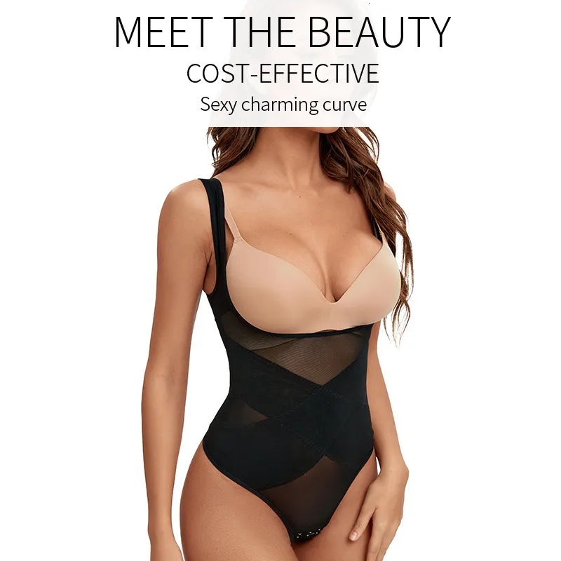 Waist Tummy Shaper Women Thong Bodysuits Full BodyShaper Seamless Sexy Tummy Control Shapewear MISS MOLY Mesh Slimming_voghion.com