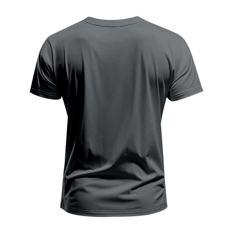 Herrenbekleidung T-Shirt Einfarbig V-Ausschnitt Kurzarm Sommer Neue Große Größe Trend Tops_voghion.com