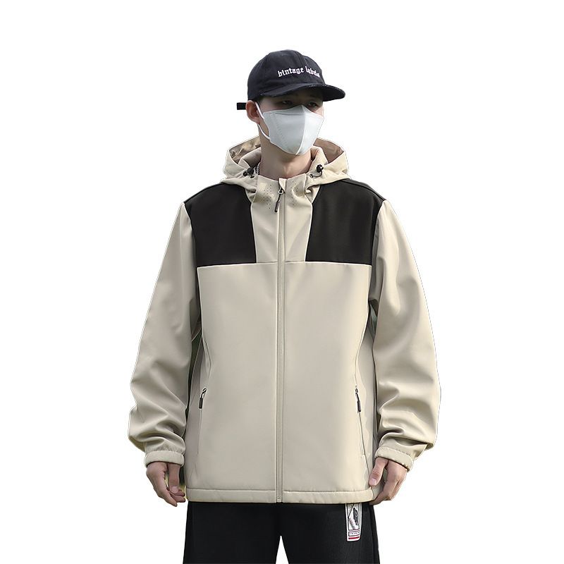 Giacca da uomo in morbido guscio, alla moda, taglie forti, sportiva, casual, foderata in pile, impermeabile, antivento, calda_voghion.com