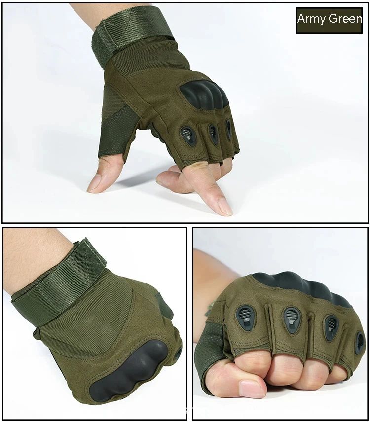 Guanti da caccia e da combattimento tattici da esterno, per paintball, softair, antiscivolo, per bicicletta, con dita intere, equipaggiamento protettivo_voghion.com