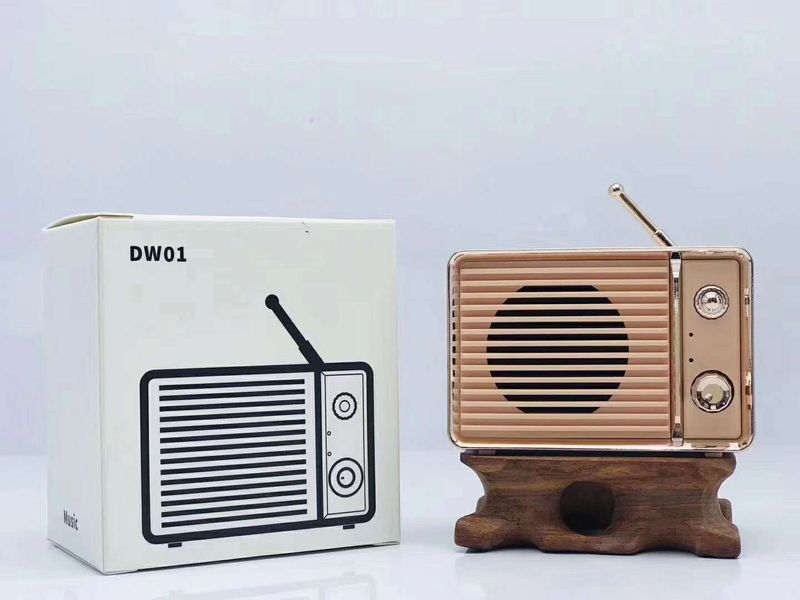 DW01 Retro Bluetooth-høyttaler Nostalgisk Mini Liten Audio TV Bærbare Gaver Mobil Subwoofer_voghion.com