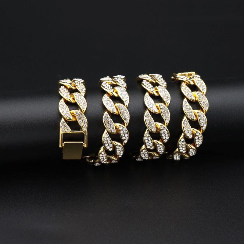 Collana con catena Hip Hop Miami da 15 mm, stile cubano alla moda, da uomo e da donna, con diamanti, stile sottile._voghion.com