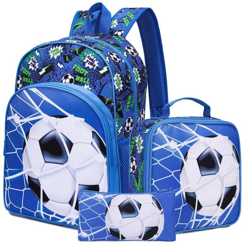 Kids Backpacks Football Three Piece Schoolbag Hot Sale Cute Elementary School Student Backpack Backpack_voghion.com