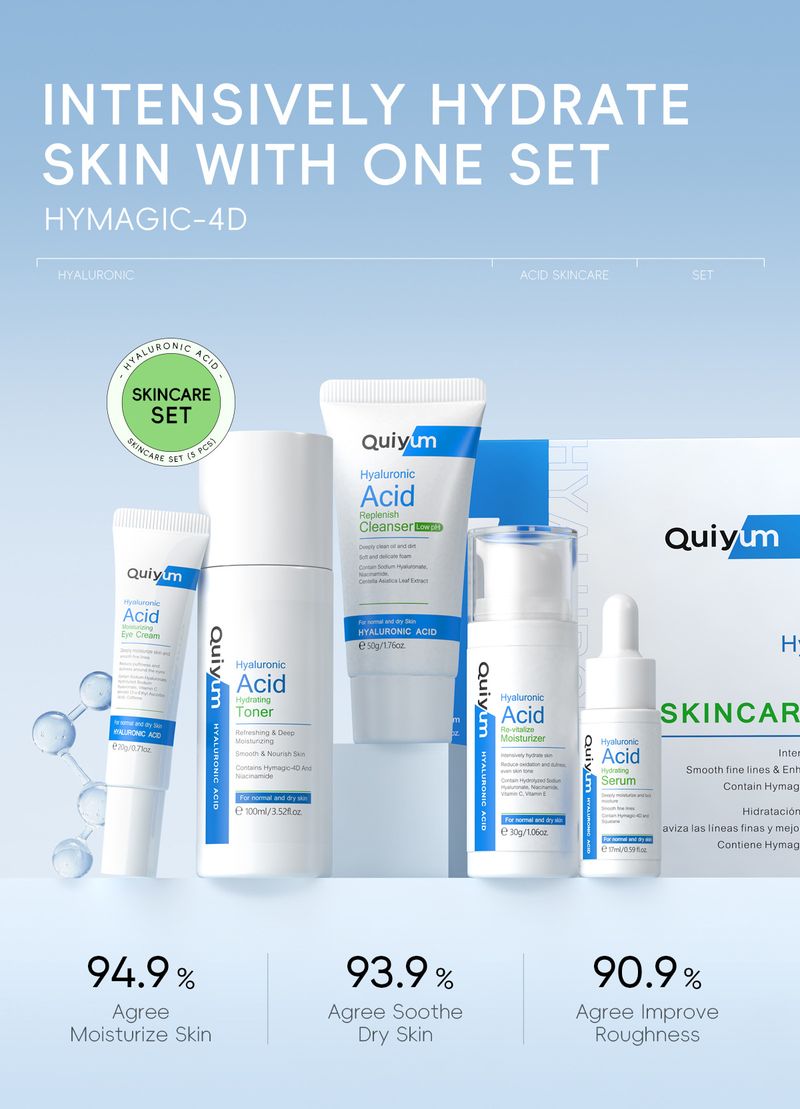 Set per la cura della pelle con acido ialuronico - Kit idratante e nutriente da 5 pezzi (approvato dalla FDA)_voghion.com