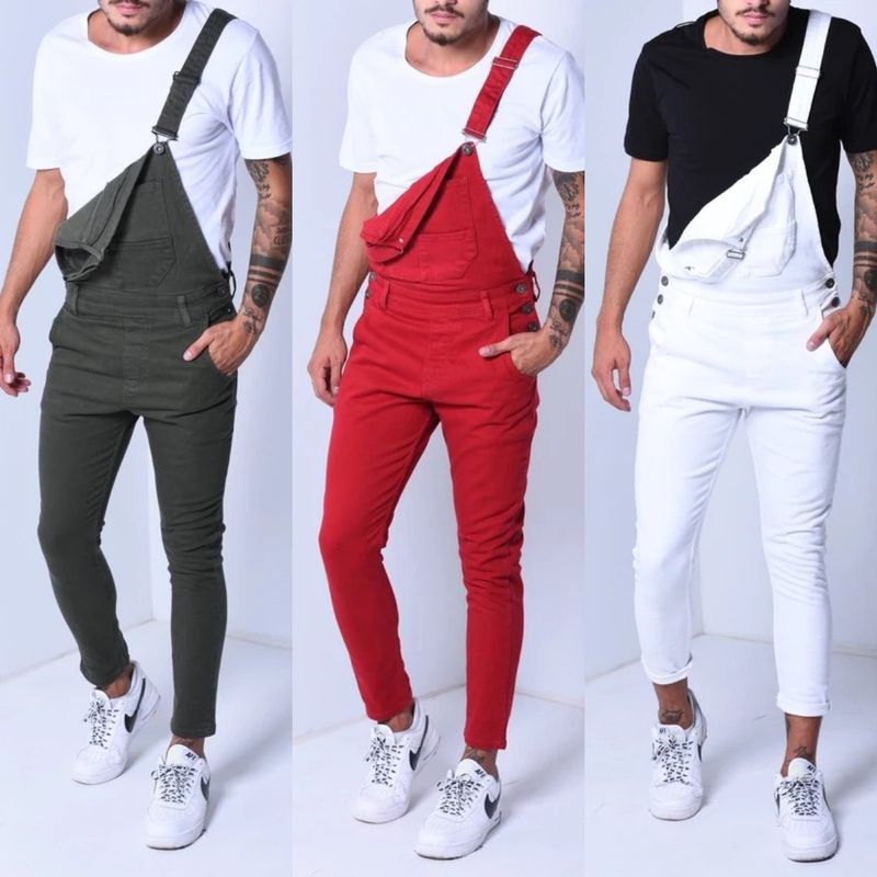 Moderigtig herre camisole jumpsuit i revet denim, populær i 3 farver_voghion.com