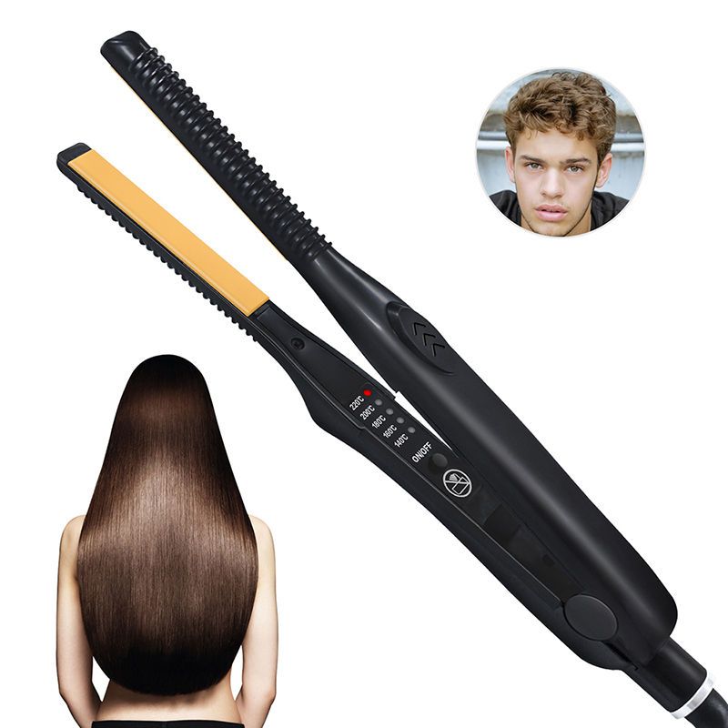 Mini piastra per capelli Teddy Wave, piastra per capelli sottile, ferro arricciacapelli professionale in titanio per capelli corti_voghion.com