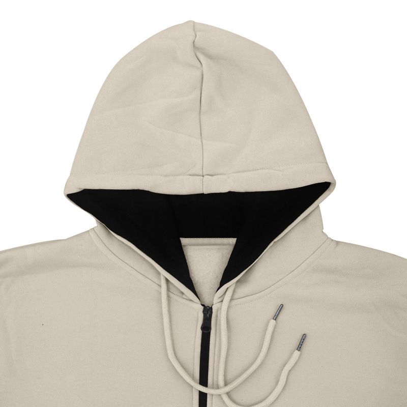 Felpa con cappuccio in pile tinta unita, calda e confortevole, a maniche lunghe, da uomo, autunno e inverno_voghion.com