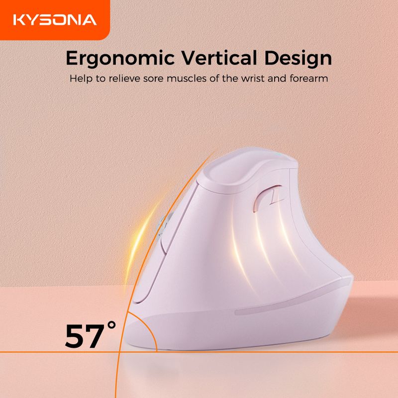 Premium Selection Straight Hair Ergonomic Office Vertical Mouse 4000DPI Silent Switch_voghion.com