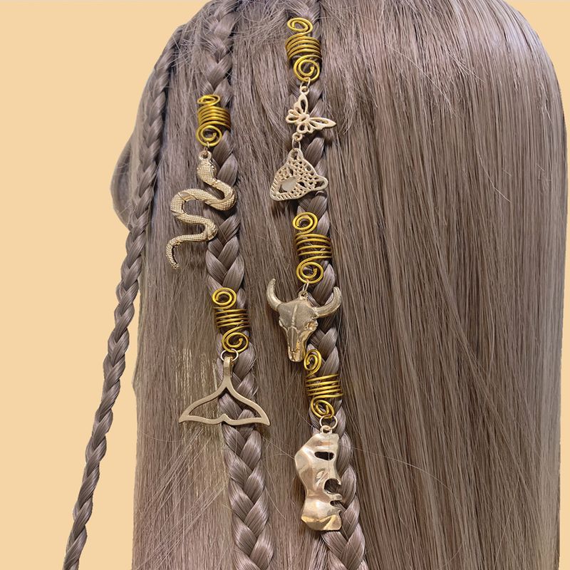 Stile irlandese - Popolare animale - Treccia etnica - Elastico per capelli rotante, Capelli in lega - Ornamento per capelli a molla, Anello per capelli retrò con dreadlock_voghion.com