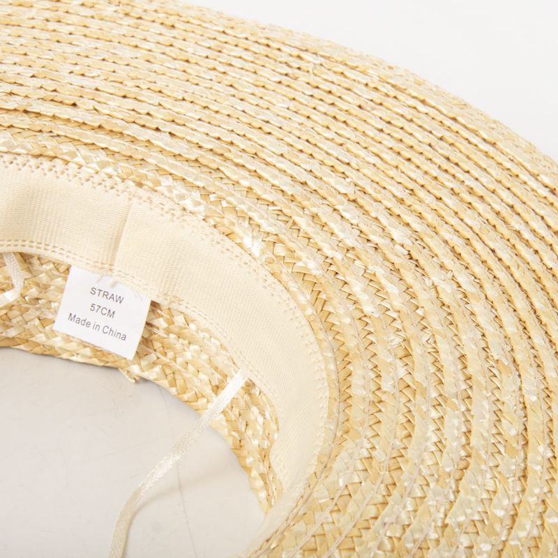 Mode Vrouwen Zon Brede Rand Geen Top Reis Strand Hoed Parels Band Vizier Zomer Hoeden_voghion.com
