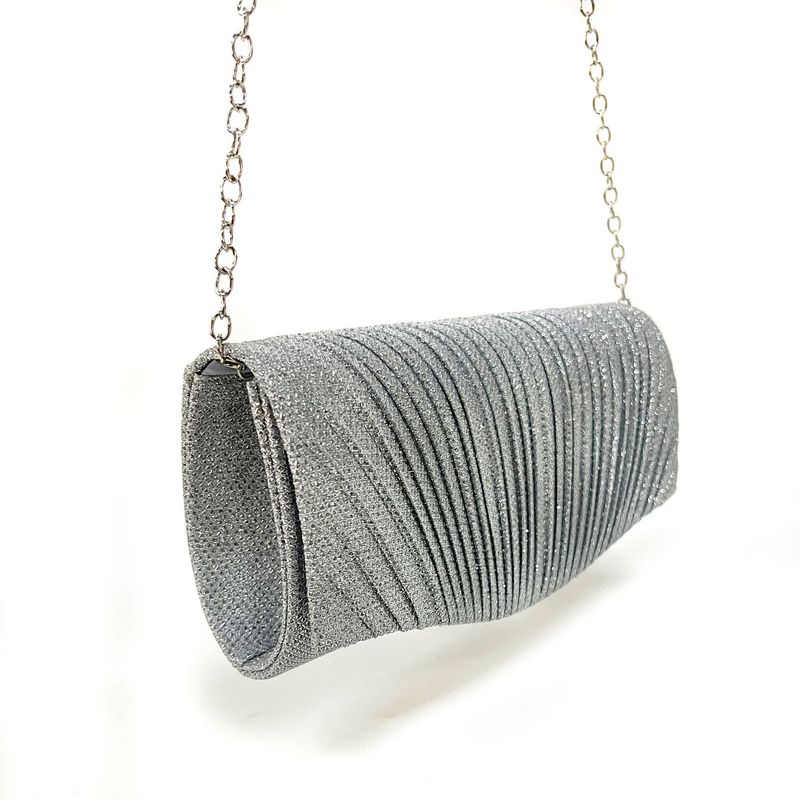 Andralyn Borsa da Cena a Pieghe Lucida da Donna con Tracolla a Catena Staccabile Borsa per Matrimonio, Fidanzamento, Appuntamento, Festa, Abito Formale per Donna_voghion.com
