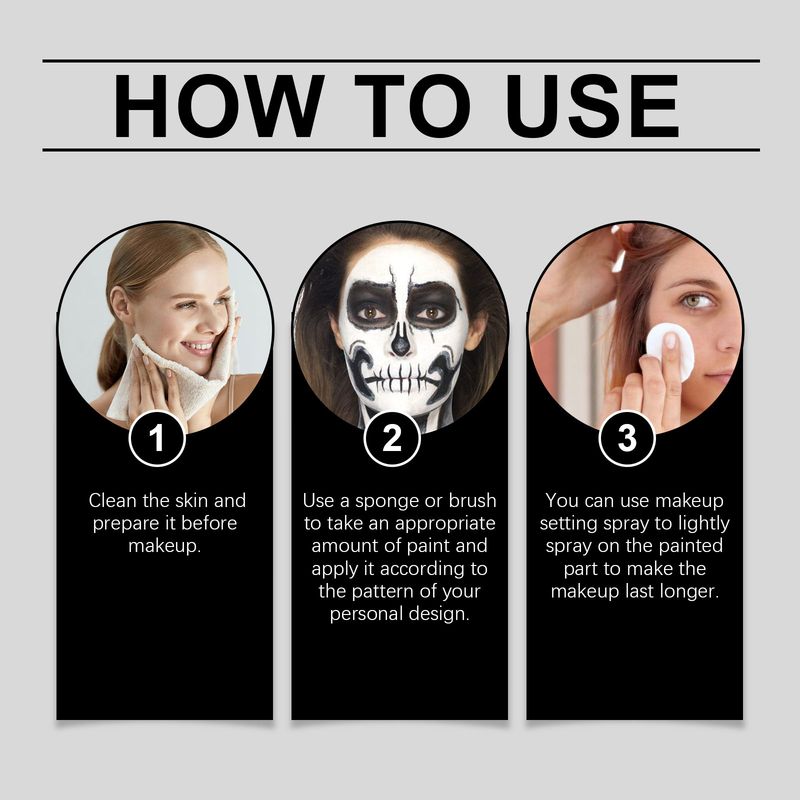 Eelhope 4pcs/set Halloween Face Painting Stick Set, Covered With Painted Foundation Makeup Clown Colorful Stick_voghion.com