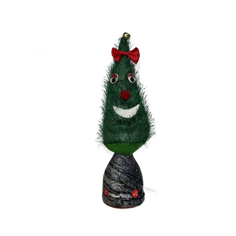 Flauschiger Weihnachtsbaumschmuck mit roter/gelber Nase – Festliche Weihnachtsdekoration für Zuhause, weicher Plüsch-Kiefernbaumschmuck für den Tisch oder als Geschenk (33 cm)_voghion.com