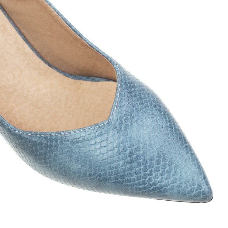Personality cow Color striped snake print pointed wine glass heels heels women plus-size_voghion.com