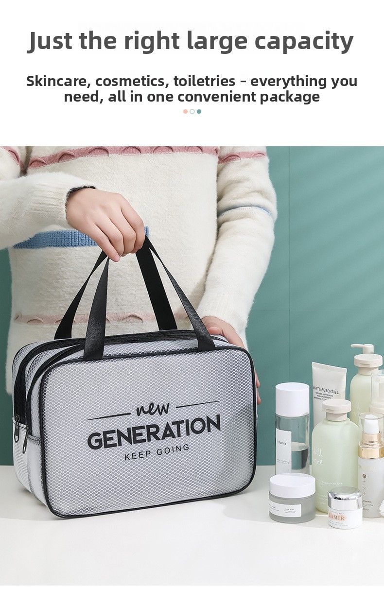 Bolsa de cosméticos de gran capacidad, bolsa de almacenamiento, bolsa de viaje portátil con separación seca y húmeda, bolsa de aseo para cosméticos._voghion.com