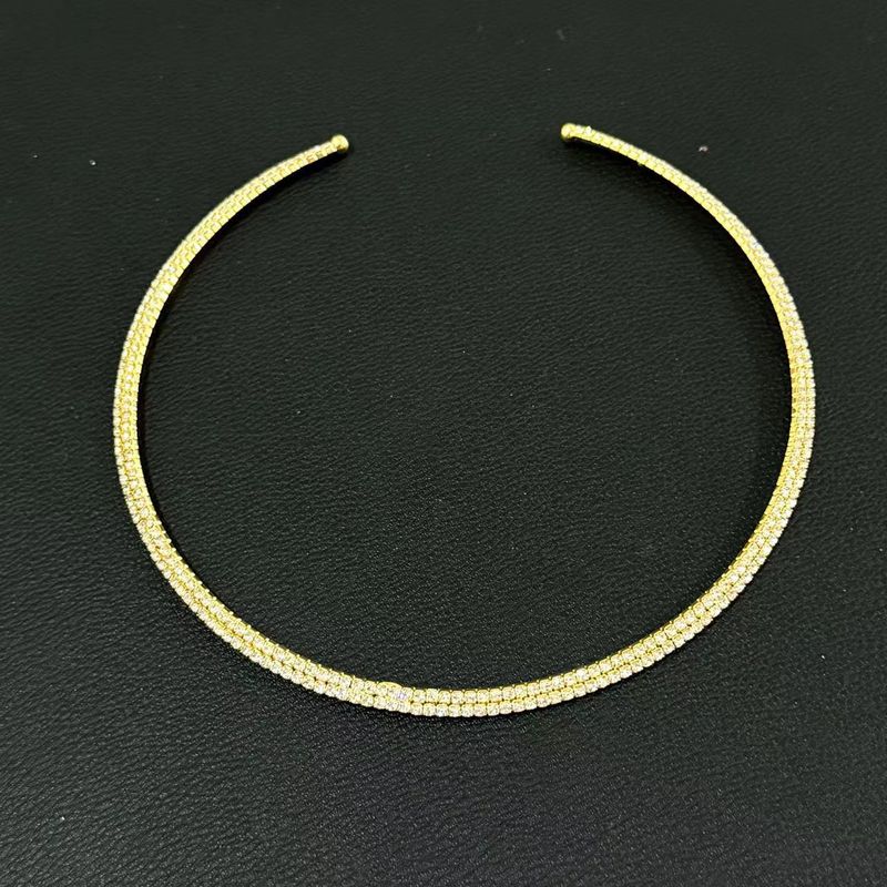 High-End-Super-Flash-Volldiamant-Halskette für Frauen Nischendesign Mode Luxus Schlüsselbein Kette Schmuck_voghion.com