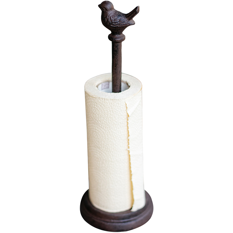 Toalla de papel de cocina de cuerda de cáñamo de hilo de pajarito de hierro fundido ra, decoración decorativa, almacenamiento de escritorio vertical_voghion.com