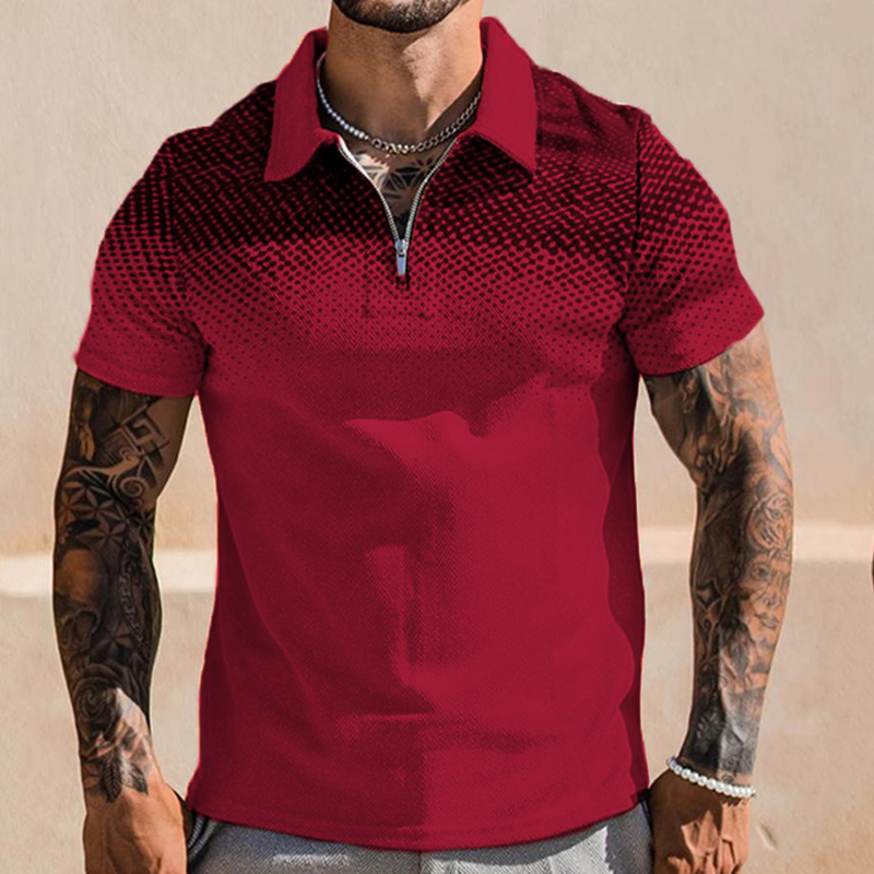 Kortärmad pikétröja herr sommartidsvarumärke slim fit enkel stil T-shirt affärströja för män avslappnad topp_voghion.com