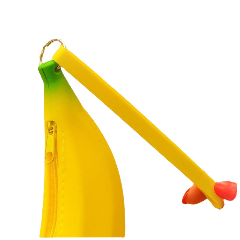 Soft Silicone Pencil Case Coin Purse 3D Creative Student Realistic Banana Stationery Bag Storage_voghion.com