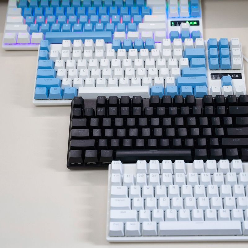 Keyboard Designer Ling Key Real Mechanical Keyboard Wired 87/104 Key Luminous Green And Black Tea Shaft Wired Keyboard_voghion.com