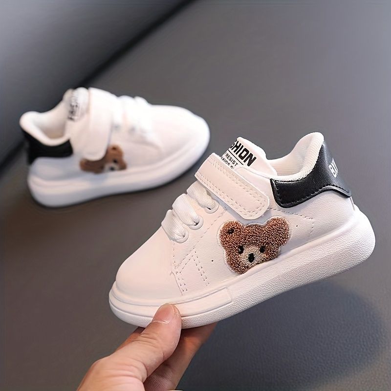 Lässige, süße, bestickte Bären-Low-Top-Jungen, atmungsaktive, bequeme, rutschfeste Sneakers zum Gehen und Laufen im Freien, Herbst_voghion.com